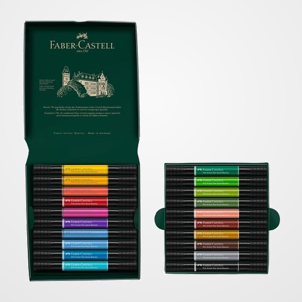 ROTULADOR FABER-CASTELL PITT ARTIST PENS DOBLE PUNTA PINCEL CAJA DE 20