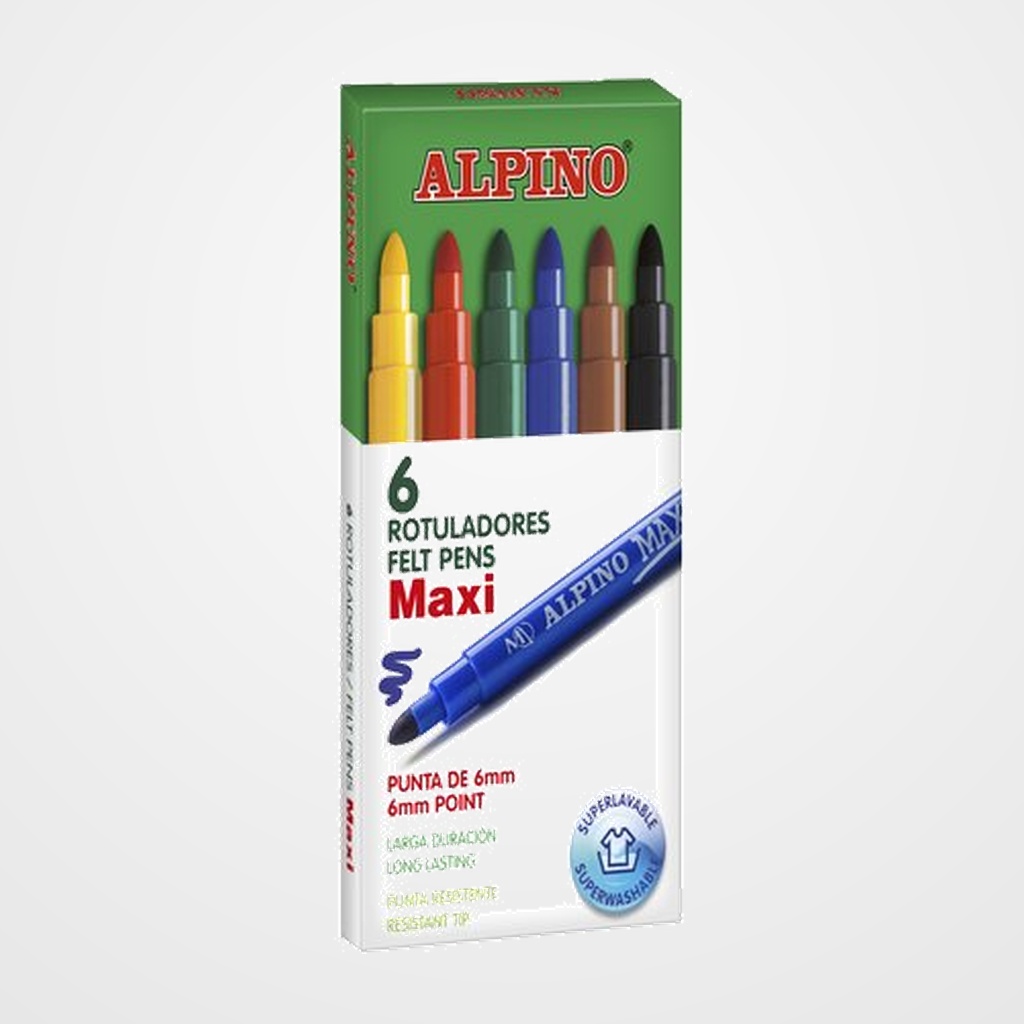 ROTULADOR FIBRA ALPINO MAXI ESTUCHE de  6