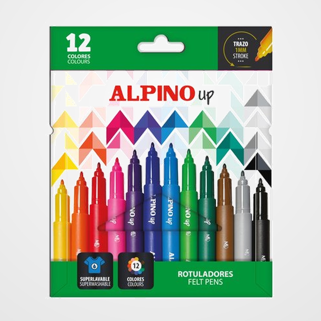 ROTULADOR FIBRA ALPINO UP 1mm  ESTUCHE de 12