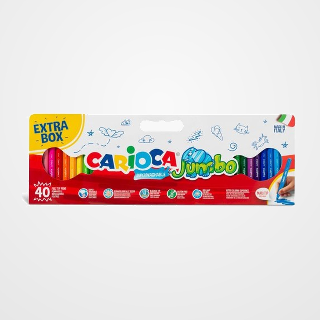 ROTULADOR FIBRA CARIOCA JUMBO CAJA de 40