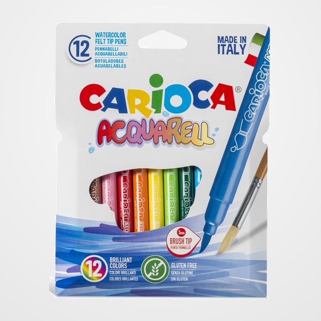 ROTULADOR FIBRA CARIOCA LAVABLE ACQUARELL CAJA de 12