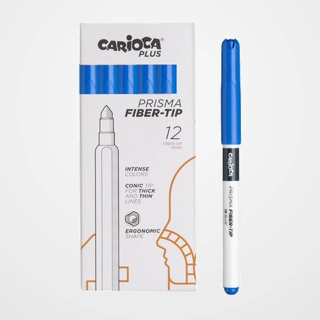 ROTULADOR FIBRA CARIOCA PLUS CAJA de 12 AZUL