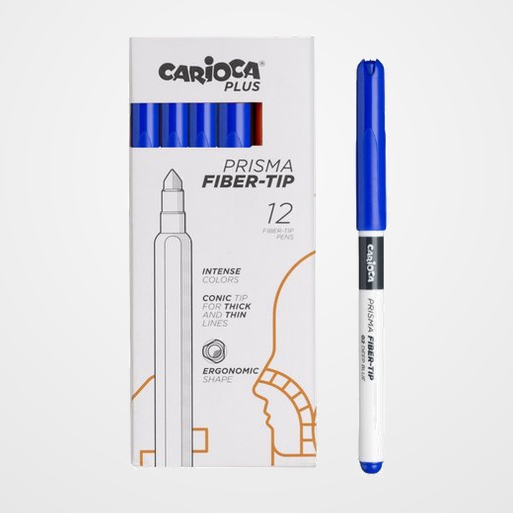 ROTULADOR FIBRA CARIOCA PLUS CAJA de 12 AZUL OSCURO