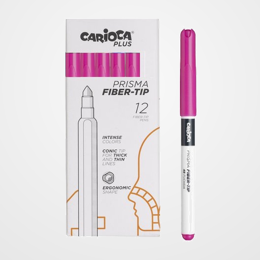ROTULADOR FIBRA CARIOCA PLUS CAJA de 12 FUCSIA