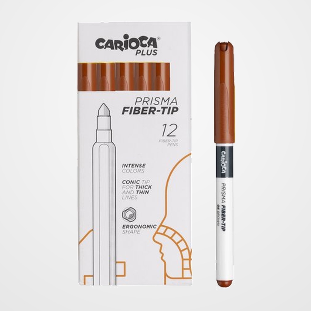 ROTULADOR FIBRA CARIOCA PLUS CAJA de 12 MARRON