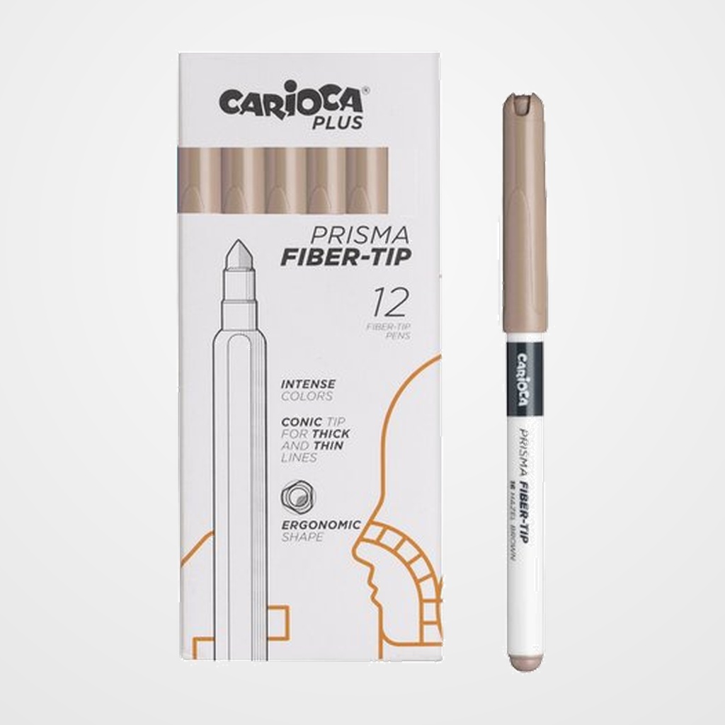 ROTULADOR FIBRA CARIOCA PLUS CAJA de 12 MARRON CLARO