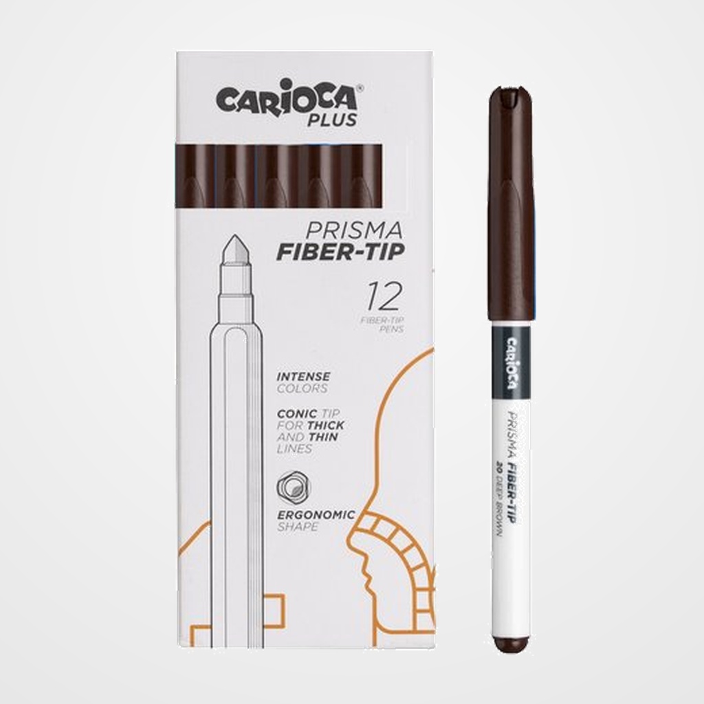 ROTULADOR FIBRA CARIOCA PLUS CAJA de 12 MARRON TIERRA