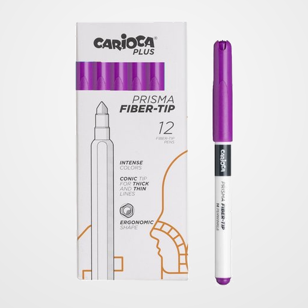 ROTULADOR FIBRA CARIOCA PLUS CAJA de 12 PERVINCA