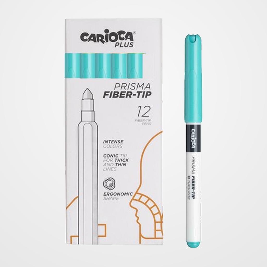 ROTULADOR FIBRA CARIOCA PLUS CAJA de 12 TURQUESA