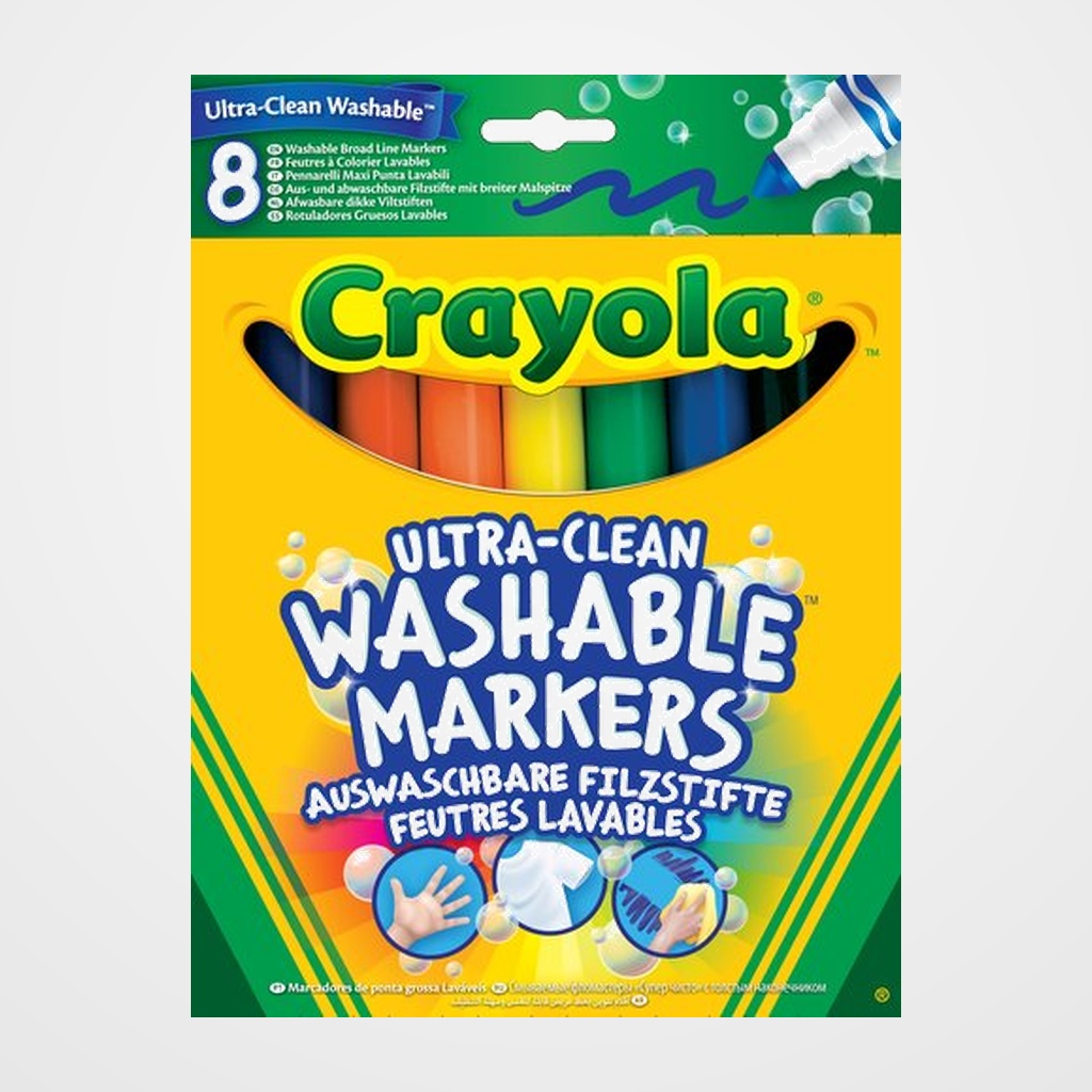 ROTULADOR FIBRA CRAYOLA LAVABLE GRUESO CAJA de  8