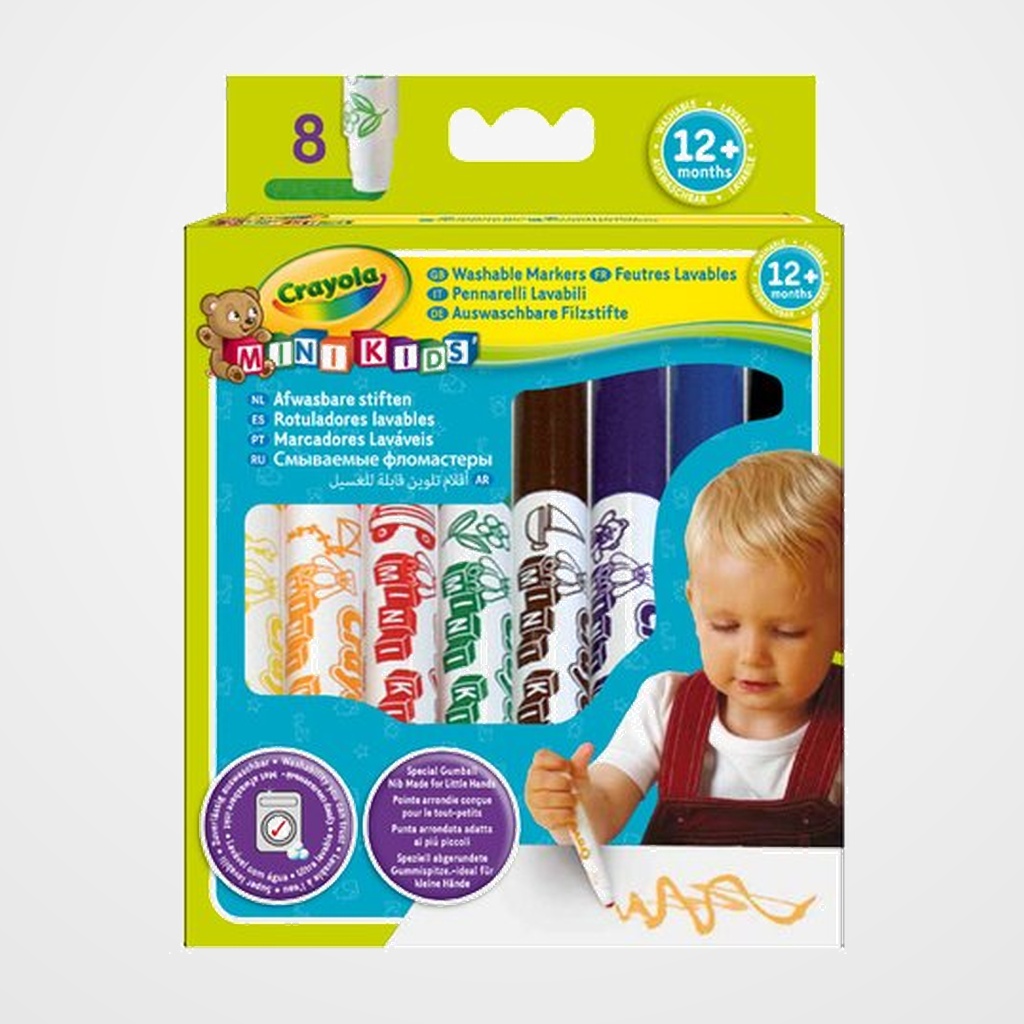 ROTULADOR FIBRA CRAYOLA LAVABLE MINI KIDS CAJA de  8