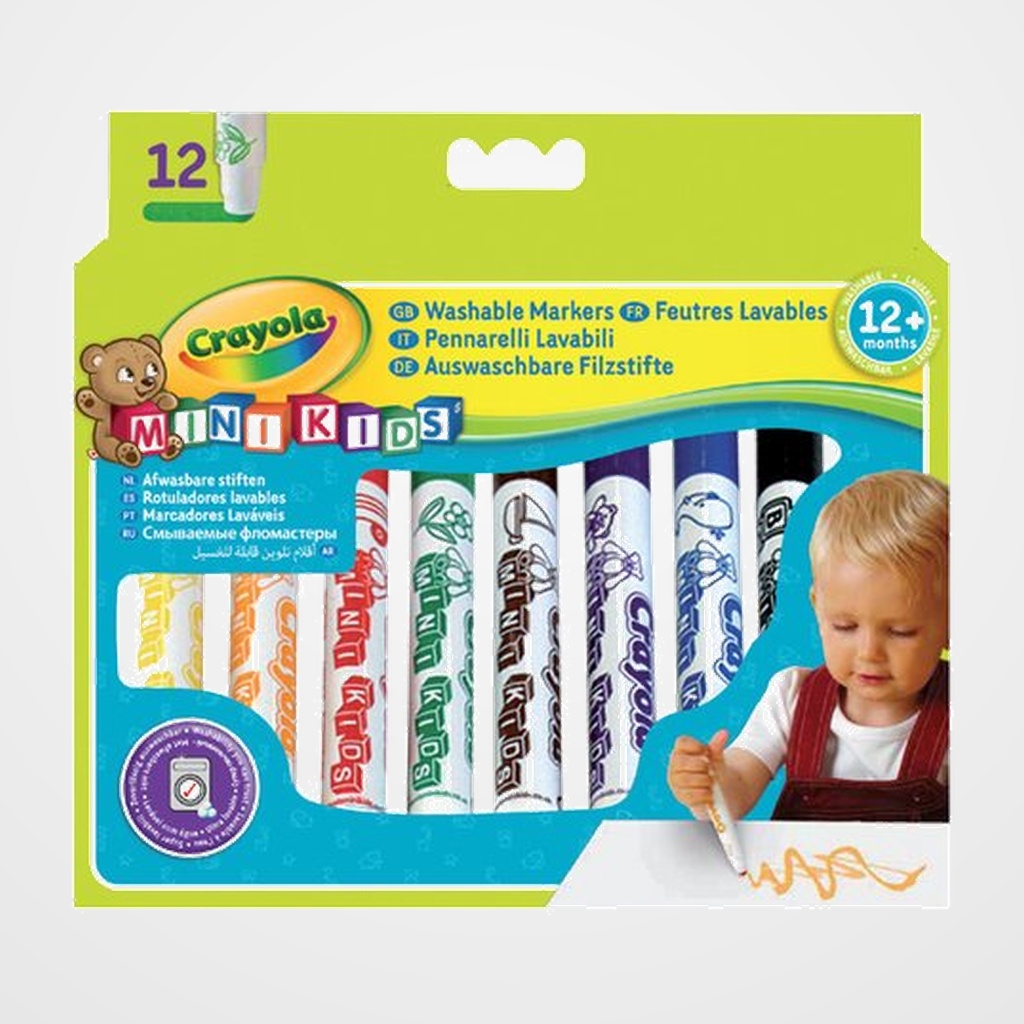 ROTULADOR FIBRA CRAYOLA LAVABLE MINI KIDS CAJA de 12