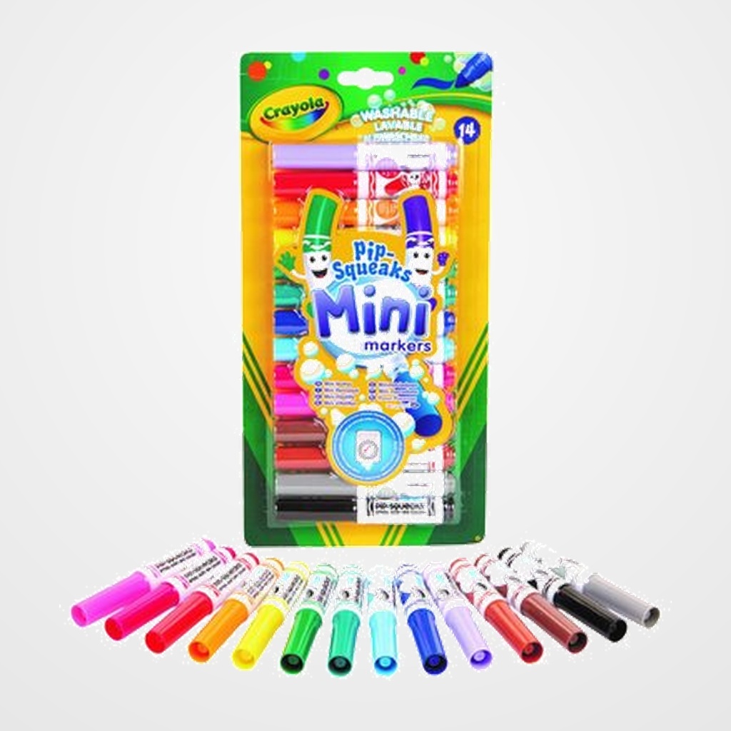 ROTULADOR FIBRA CRAYOLA LAVABLE MINI PIP-SQUEAKS CAJA de 14