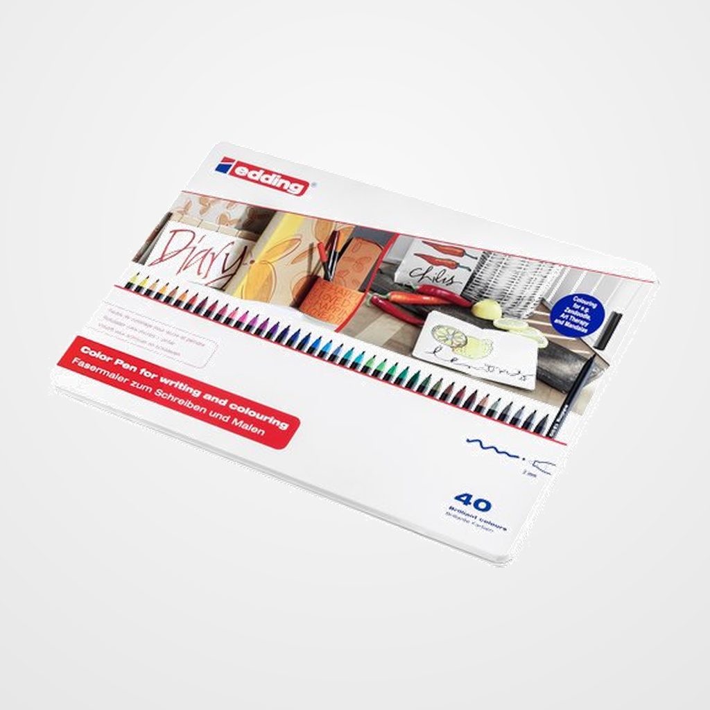 ROTULADOR FIBRA EDDING 1300 CAJA de METAL de 40