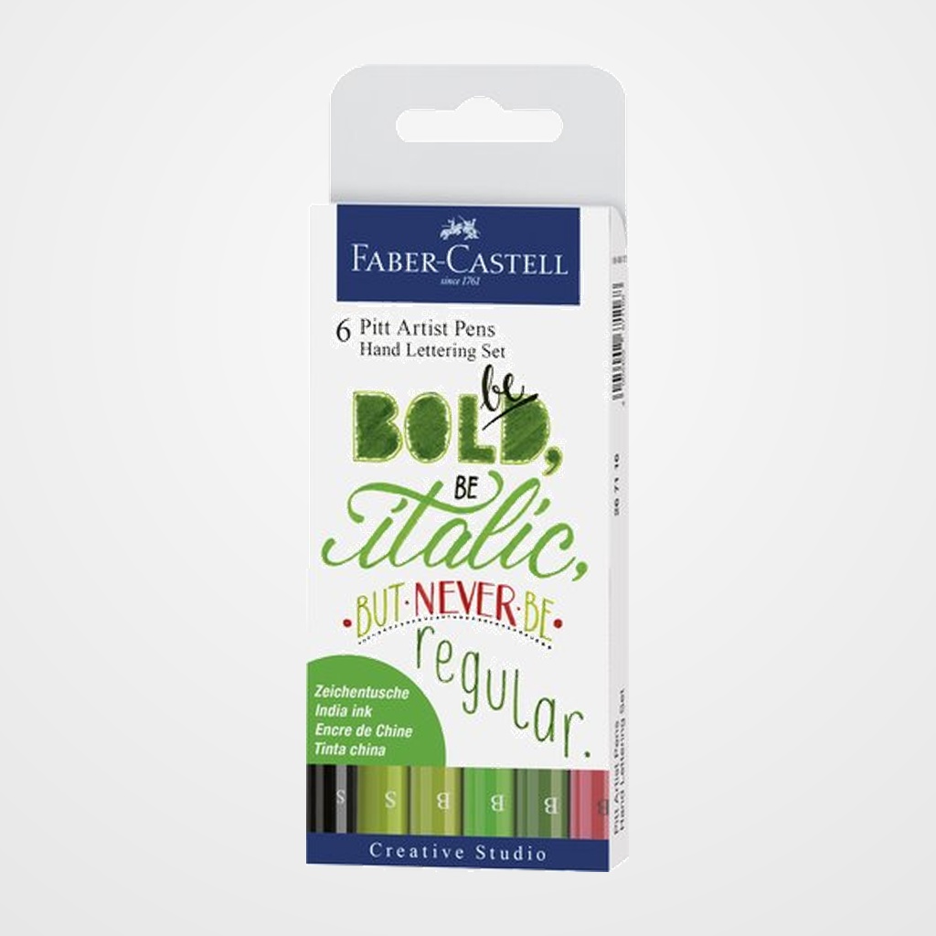 ROTULADOR FIBRA FABER-CASTELL PITT HAND LETTERING BOLSA DE 6