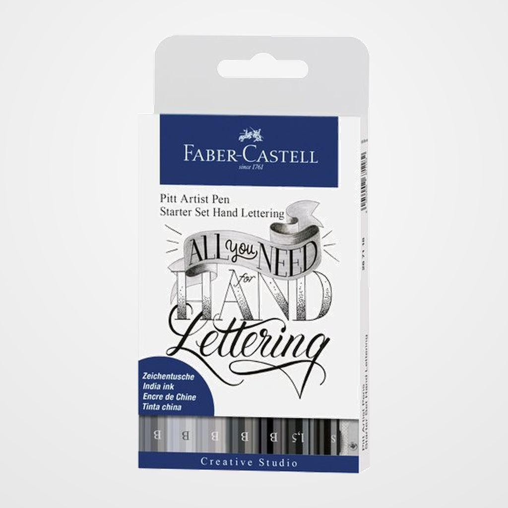 ROTULADOR FIBRA FABER-CASTELL PITT HAND LETTERING BOLSA DE 9