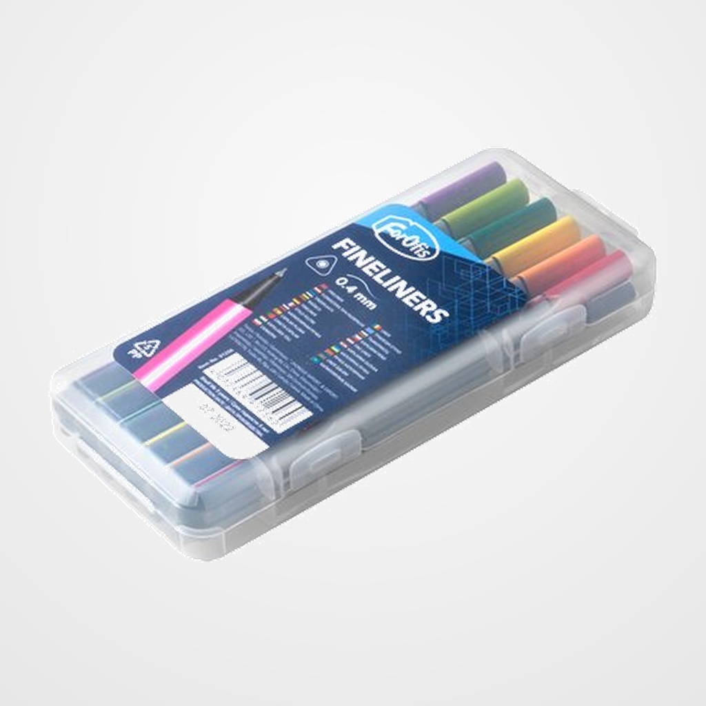ROTULADOR FIBRA FOROFIS FINELINER 0,4 SURTIDO ESTUCHE de 12