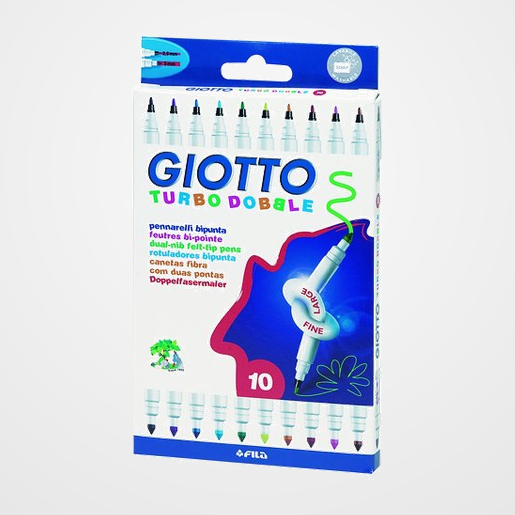 ROTULADOR FIBRA GIOTTO TURBO DOBBLE ESTUCHE de 10 col.