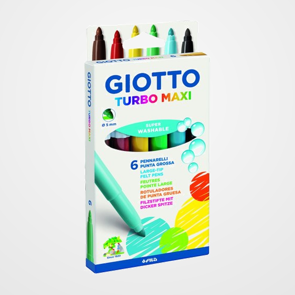 ROTULADOR FIBRA GIOTTO TURBO MAXI  ESTUCHE de  6