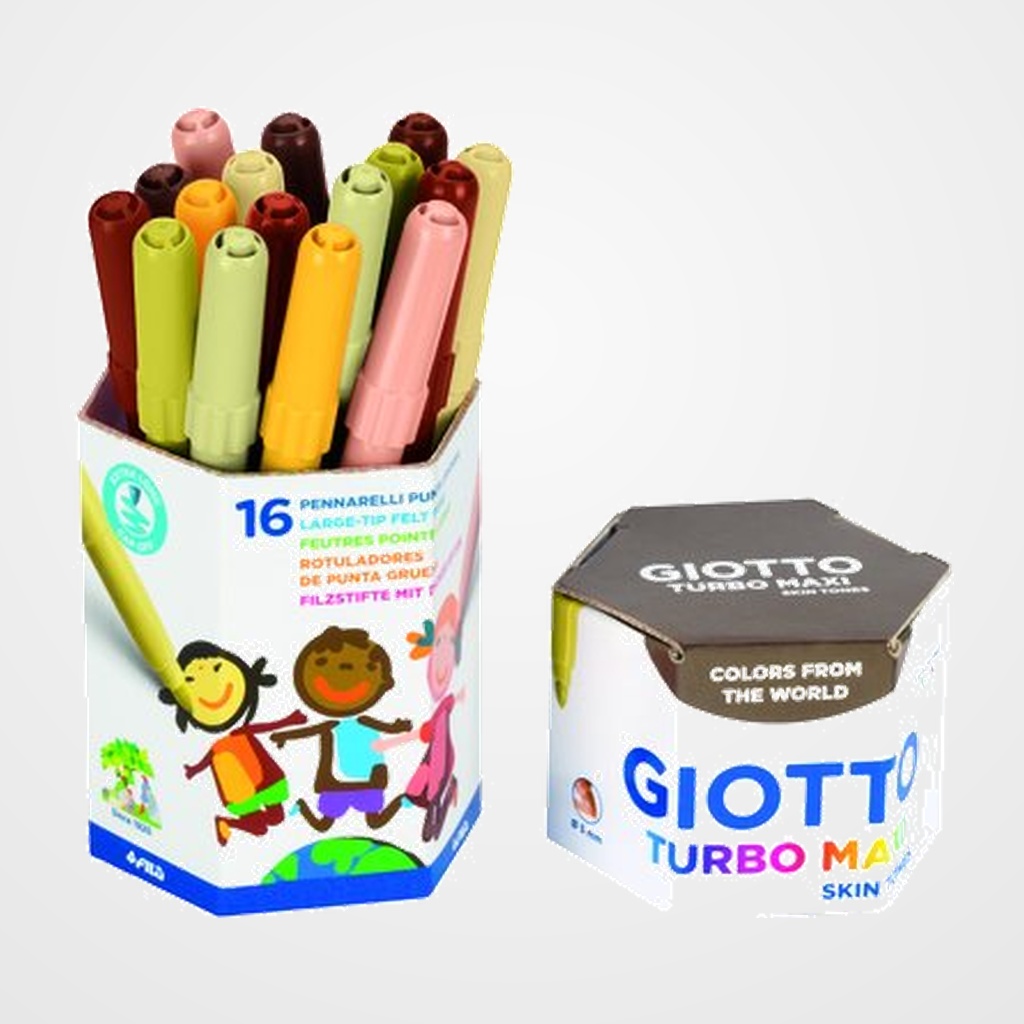 ROTULADOR FIBRA GIOTTO TURBO MAXI SKIN TONES ESTUCHE DE 16