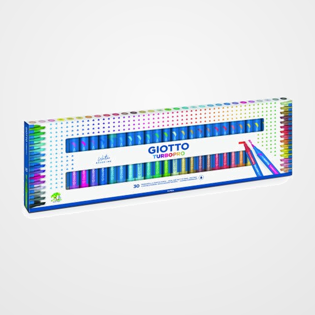 ROTULADOR FIBRA GIOTTO TURBO PRO DOBLE PUNTA ESTUCHE de 30