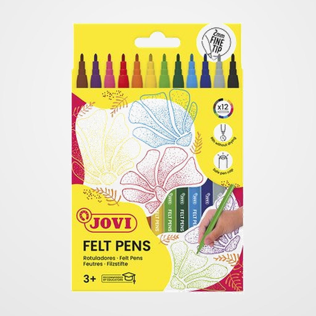ROTULADOR FIBRA JOVI FELT PEN ESTUCHE de 12