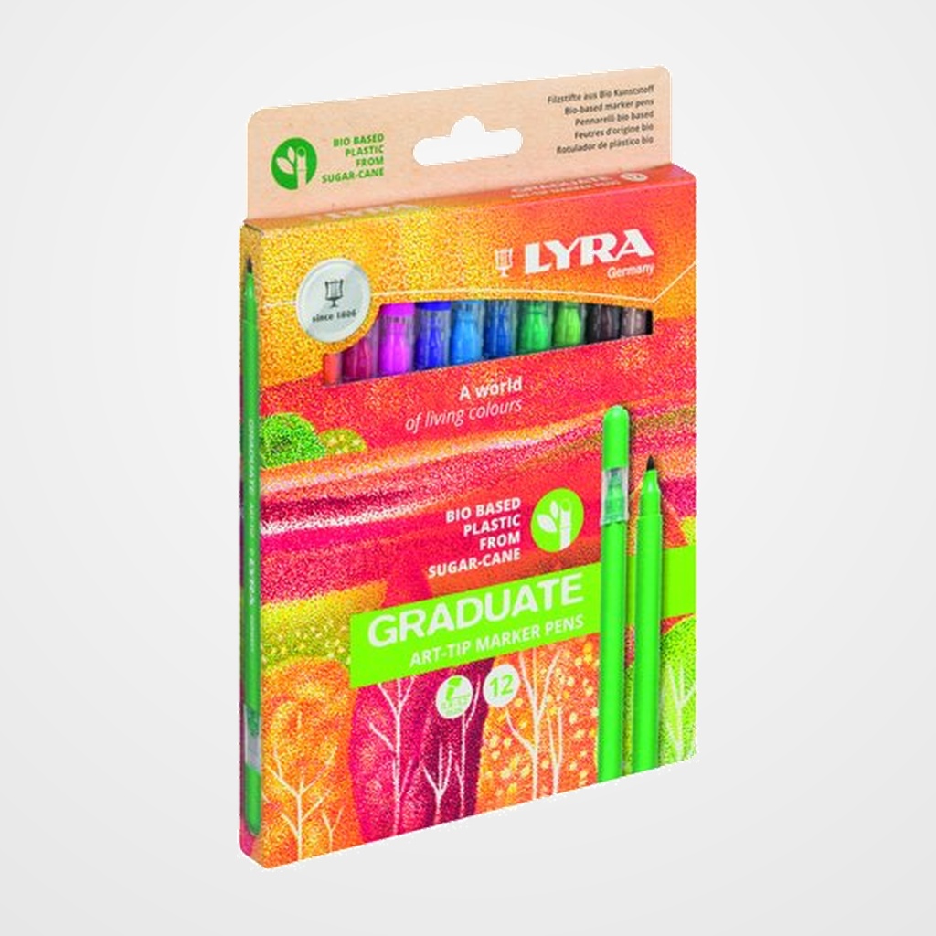 ROTULADOR FIBRA LYRA GRADUATE ART TIP ESTUCHE de 12