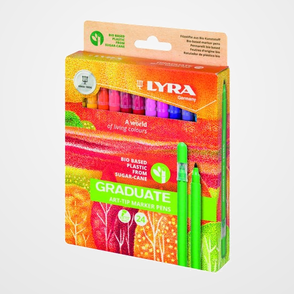 ROTULADOR FIBRA LYRA GRADUATE ART TIP ESTUCHE de 24
