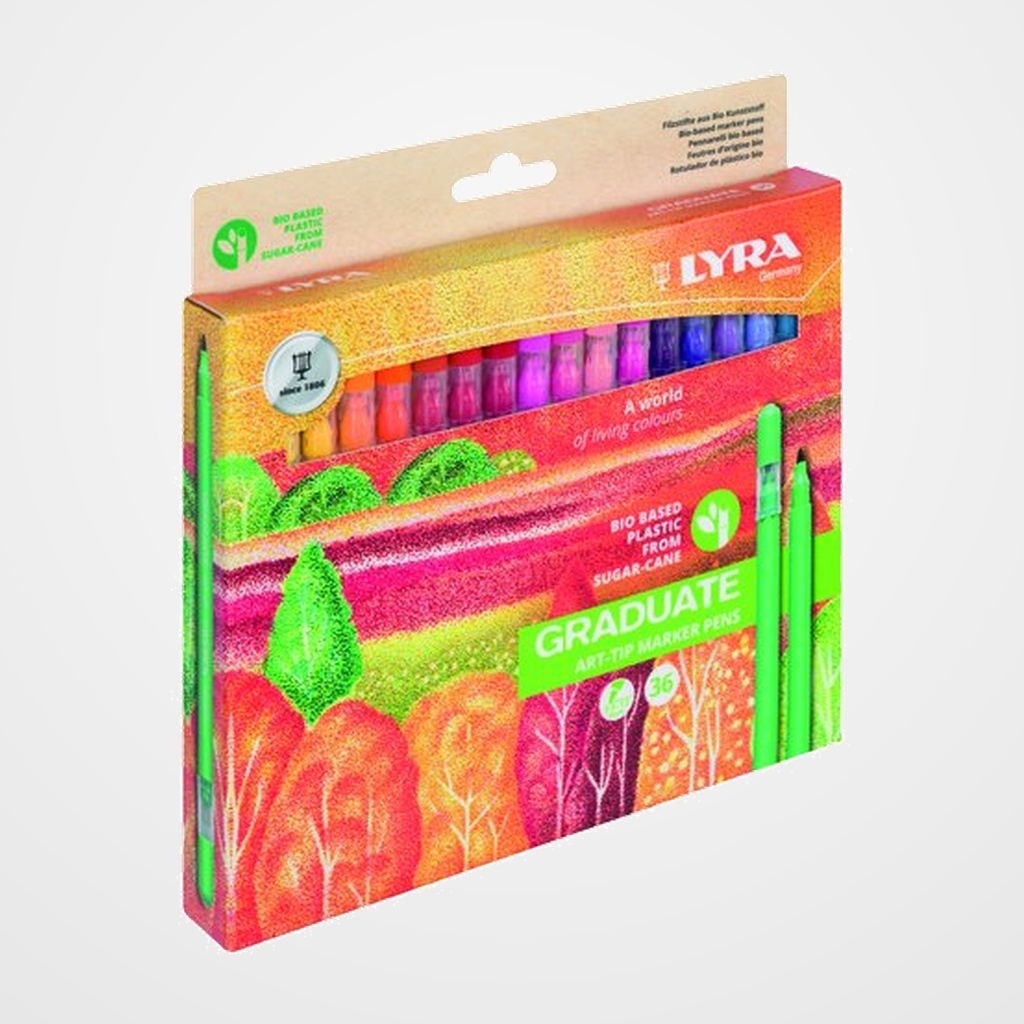 ROTULADOR FIBRA LYRA GRADUATE ART TIP ESTUCHE de 36