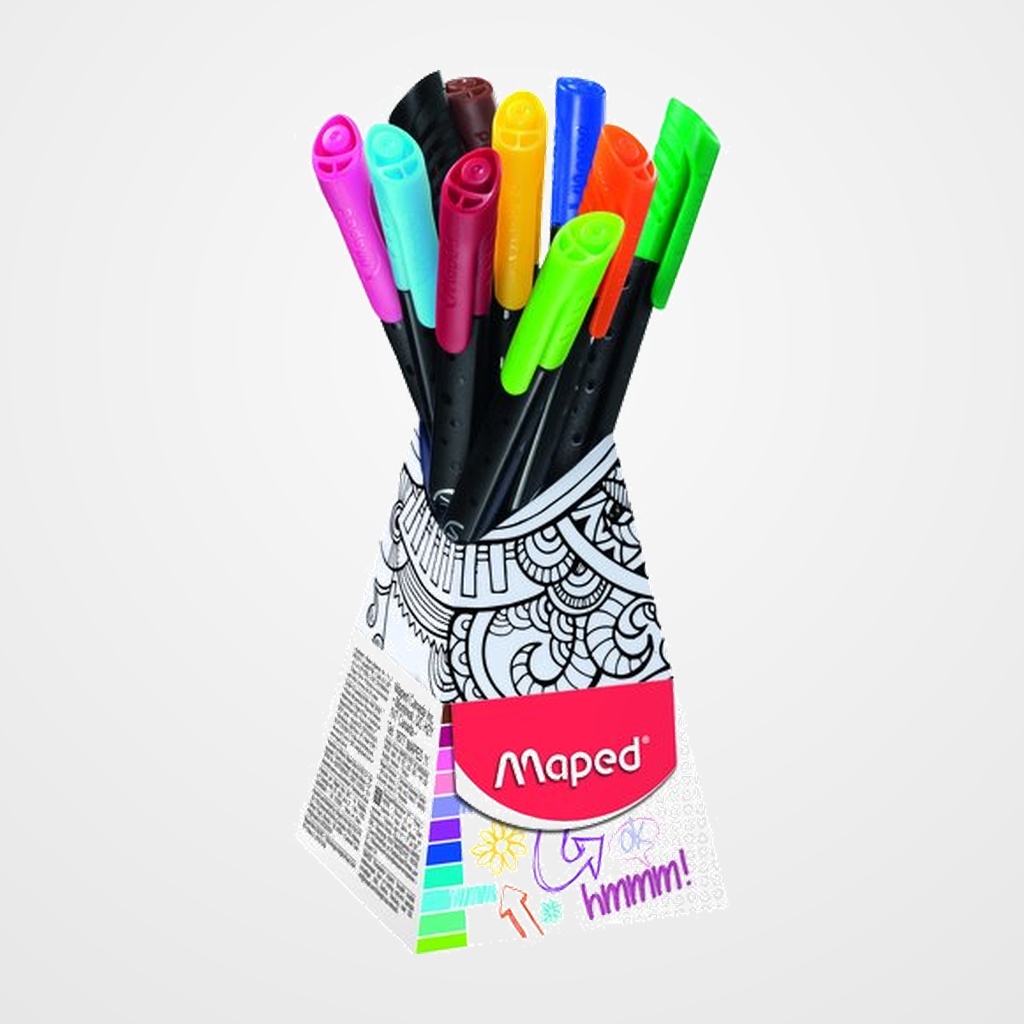 ROTULADOR FIBRA MAPED GRAPH PEPS BOTE PERSONALIZABLE de 10 (colores surtidos)
