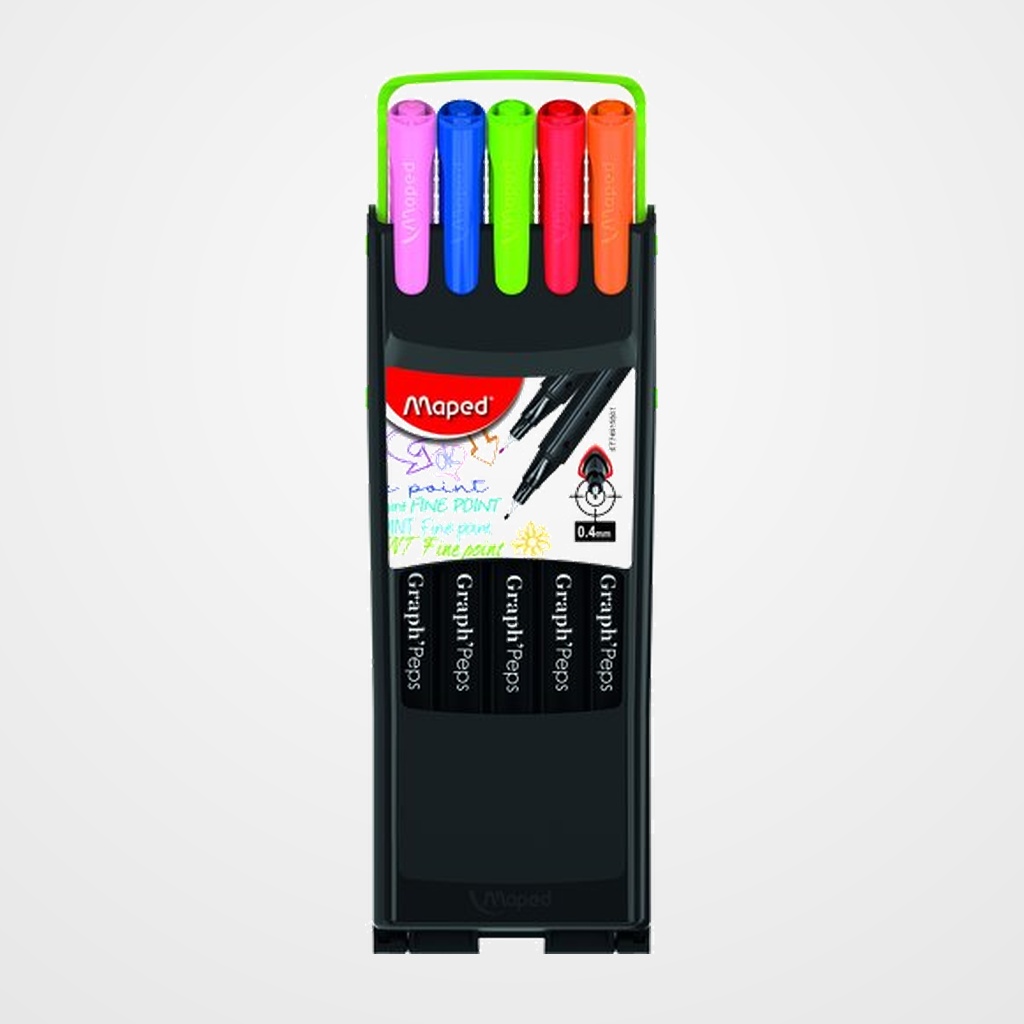 ROTULADOR FIBRA MAPED GRAPH PEPS COMPACT ESTUCHE de 10