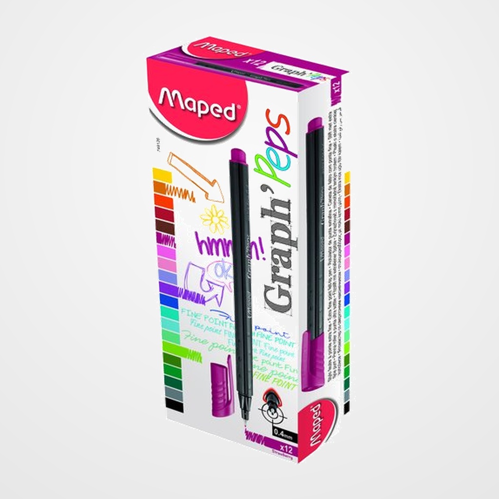 ROTULADOR FIBRA MAPED GRAPH PEPS STRAWBERRY