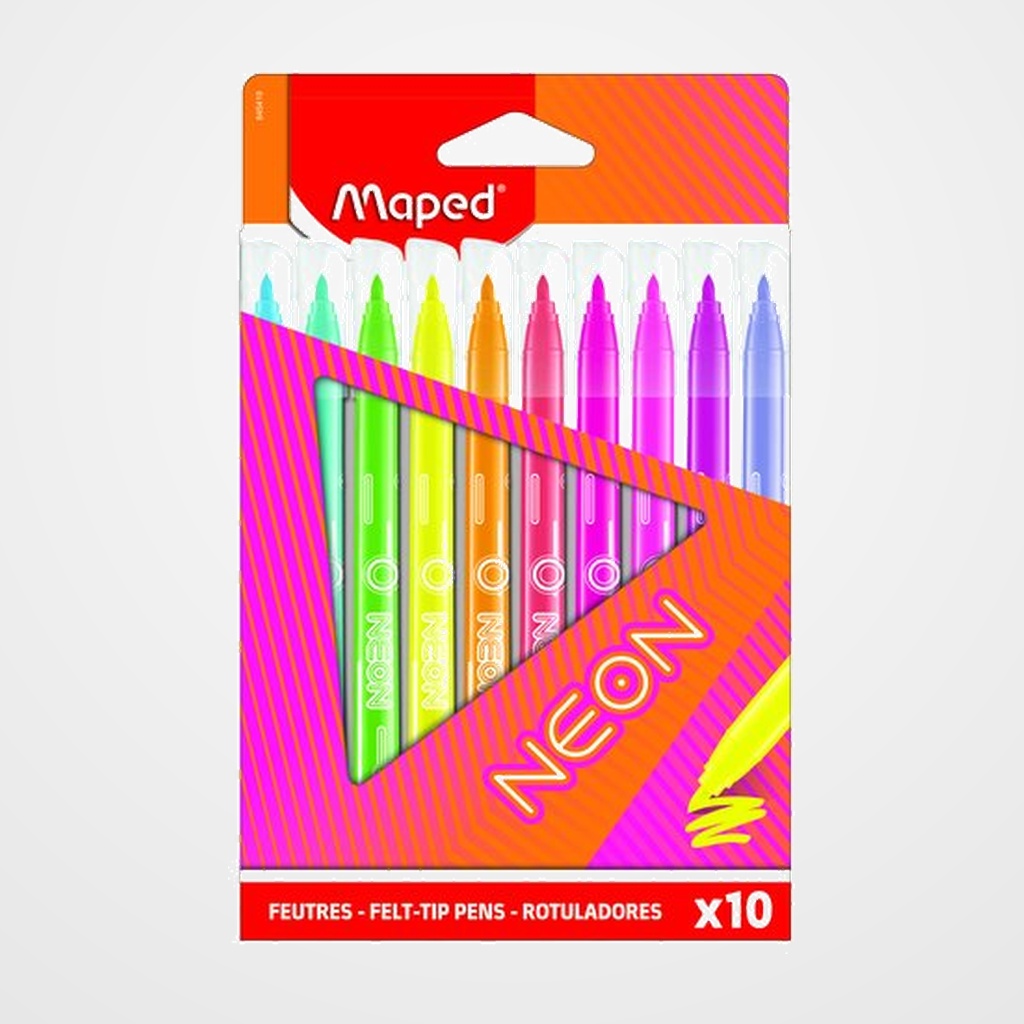 ROTULADOR FIBRA MAPED NEON ESTUCHE de 10