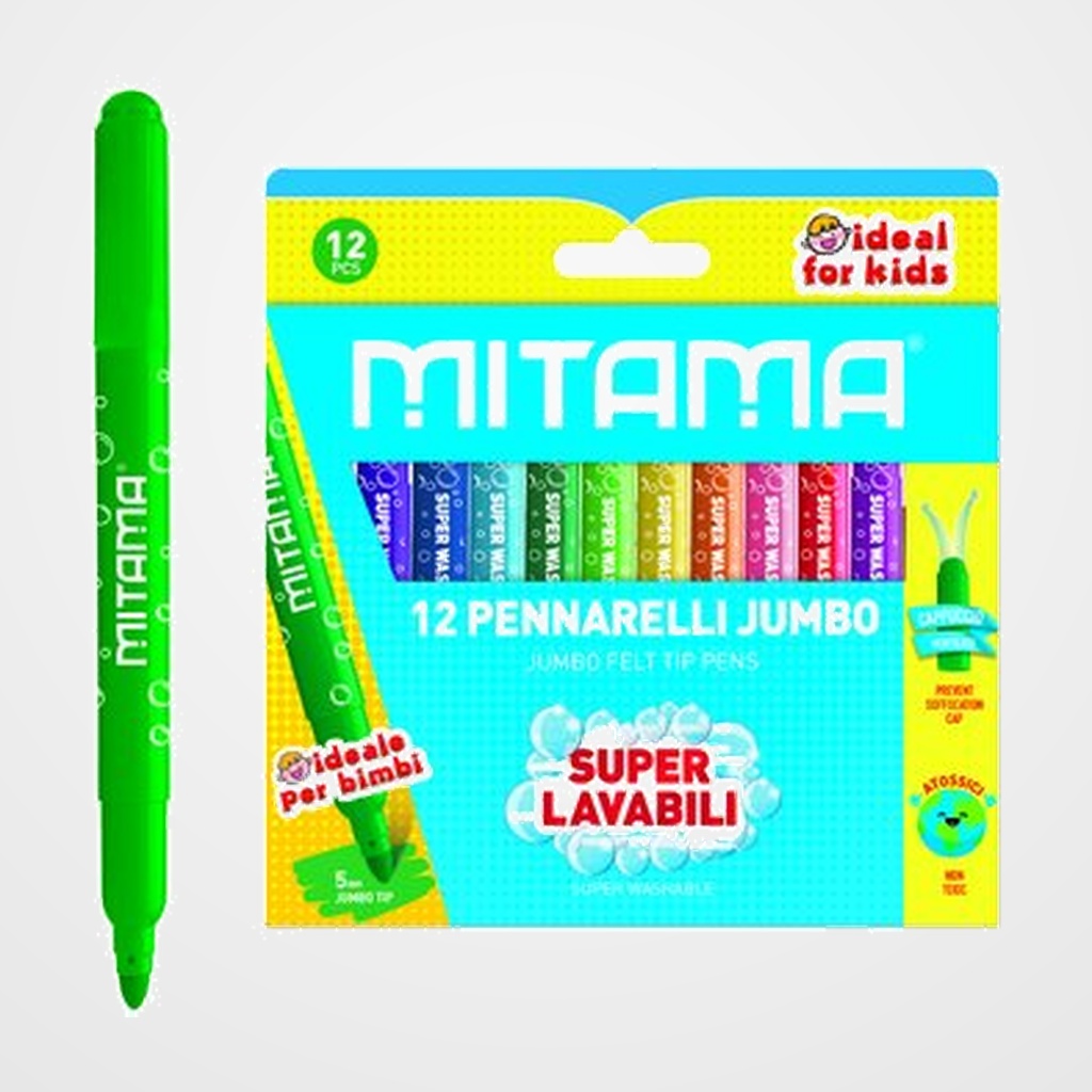 ROTULADOR FIBRA MITAMA JUMBO ESTUCHE de 12