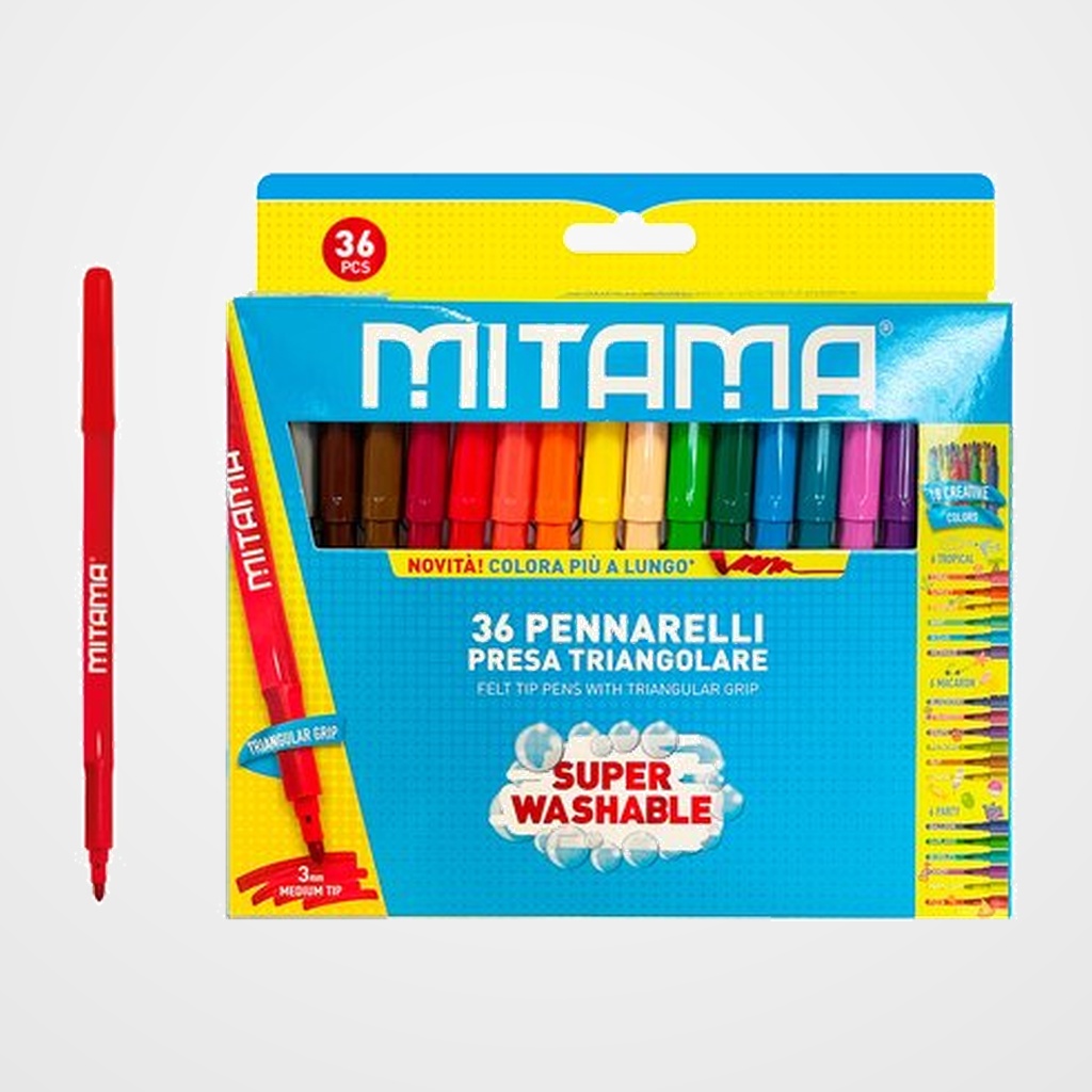 ROTULADOR FIBRA MITAMA TRIANGULAR 3mm CAJA de 36