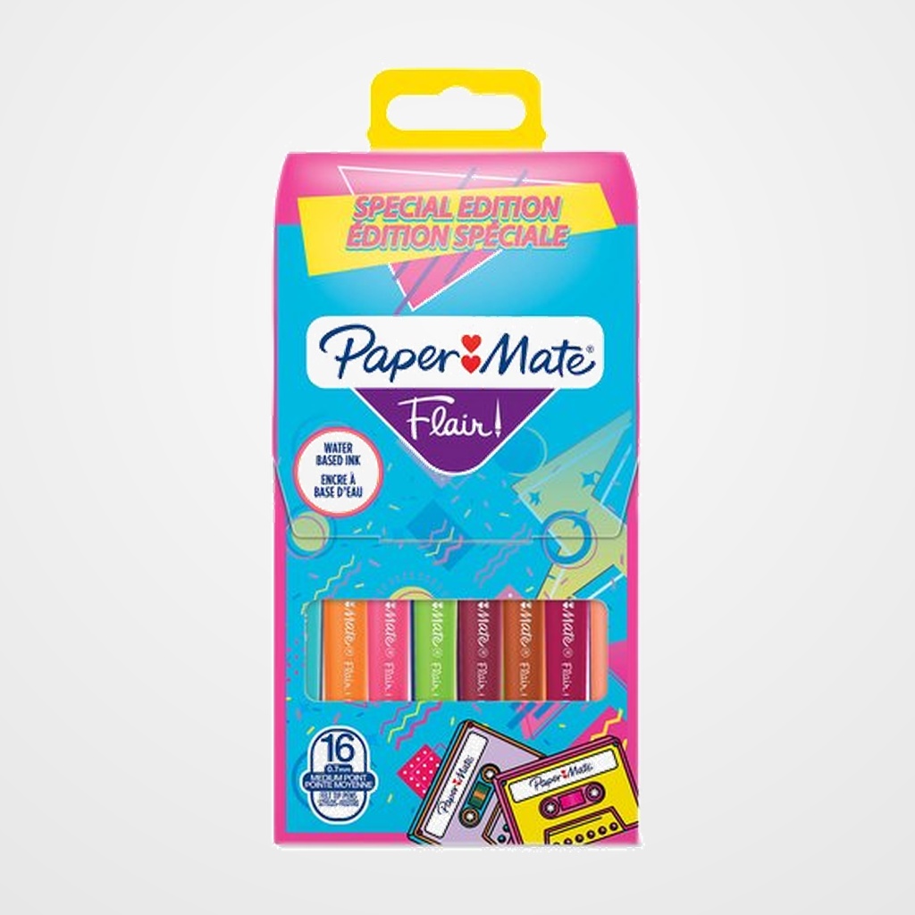 ROTULADOR FIBRA PAPER MATE FLAIR ORIG.M (1,1)  RETRO BLISTER de 16