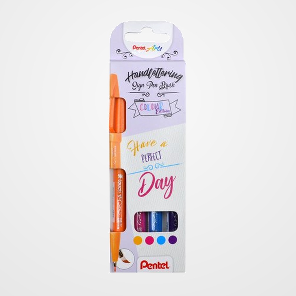 [10203535] ROTULADOR FIBRA PENTEL TOUCH COLORES FUERTES ESTUCHE de 4