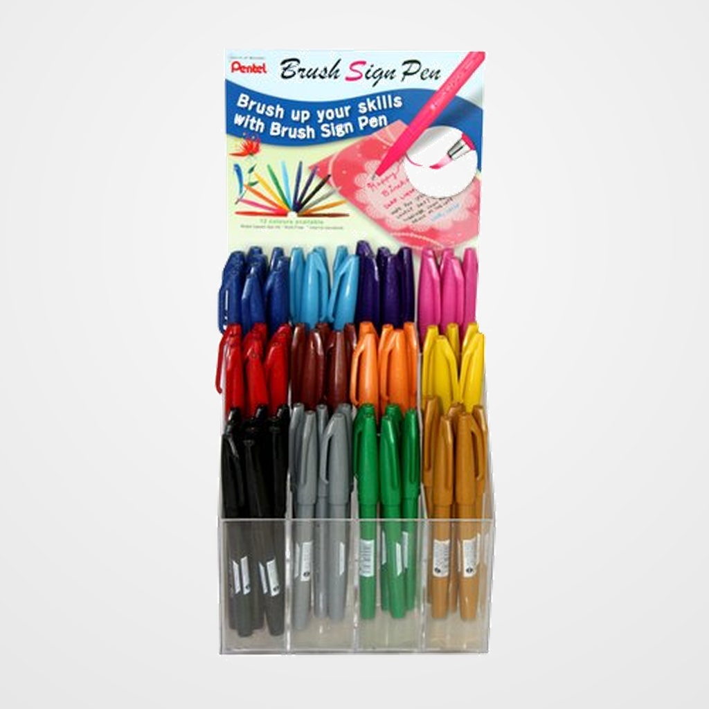 ROTULADOR FIBRA PENTEL TOUCH SURTIDO EXPOSITOR de 75