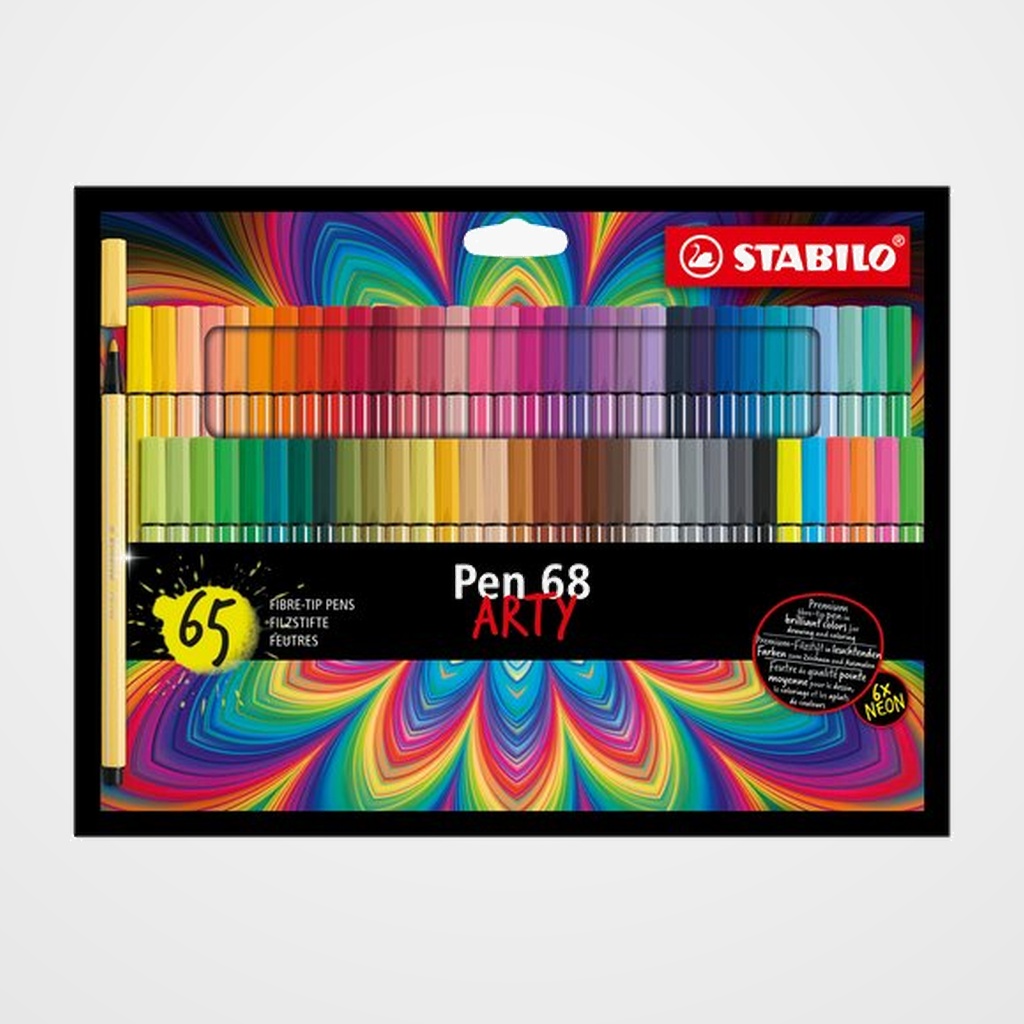 ROTULADOR FIBRA STABILO PEN 68 ARTY LINE ESTUCHE CARTON DE 65