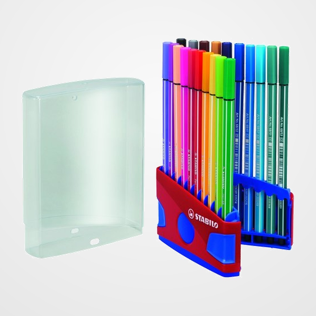 ROTULADOR FIBRA STABILO PEN 68 ESTUCHE COLOR PARADE de 20