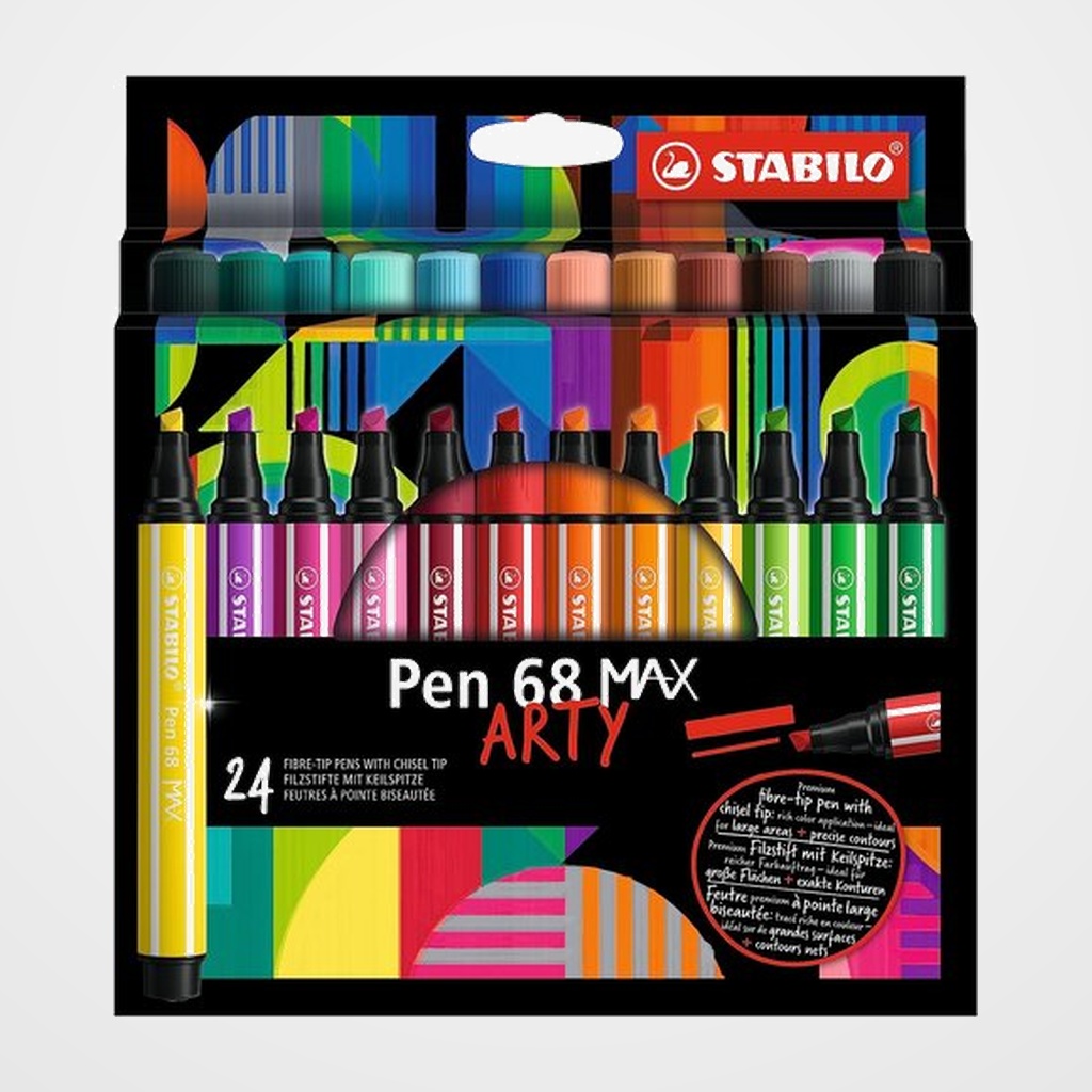 ROTULADOR FIBRA STABILO PEN 68 MAX ARTY LINE CAJA CARTON de 24