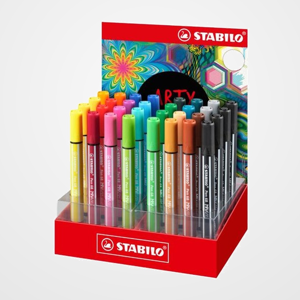 ROTULADOR FIBRA STABILO PEN 68 MAX ARTY LINE EXPOSITOR de 32