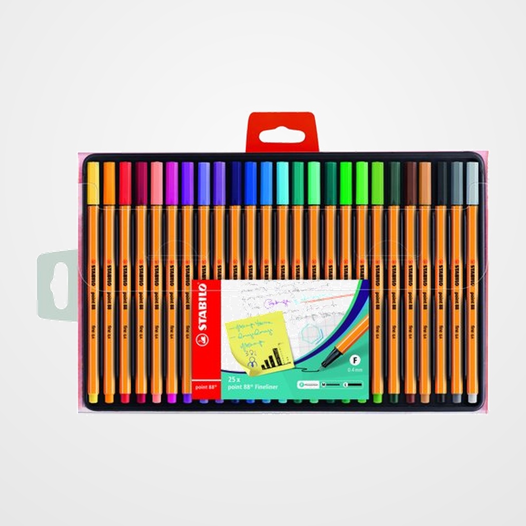 ROTULADOR FIBRA STABILO POINT 88 ESTUCHE de 25