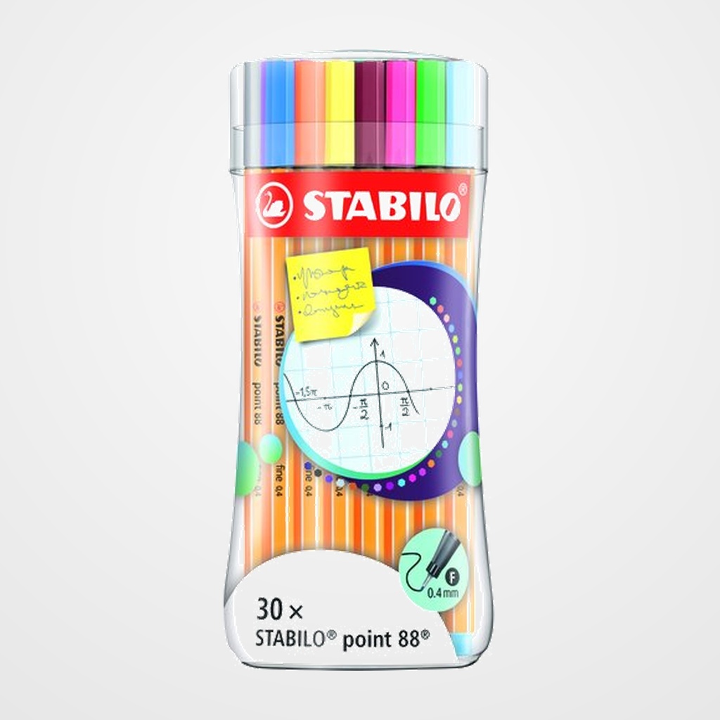 ROTULADOR FIBRA STABILO POINT 88 ESTUCHE de 30 SLEEVE PACK