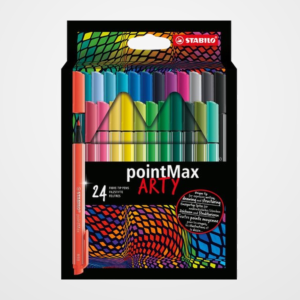 ROTULADOR FIBRA STABILO POINTMAX ARTY LINE ESTUCHE CARTON de 24