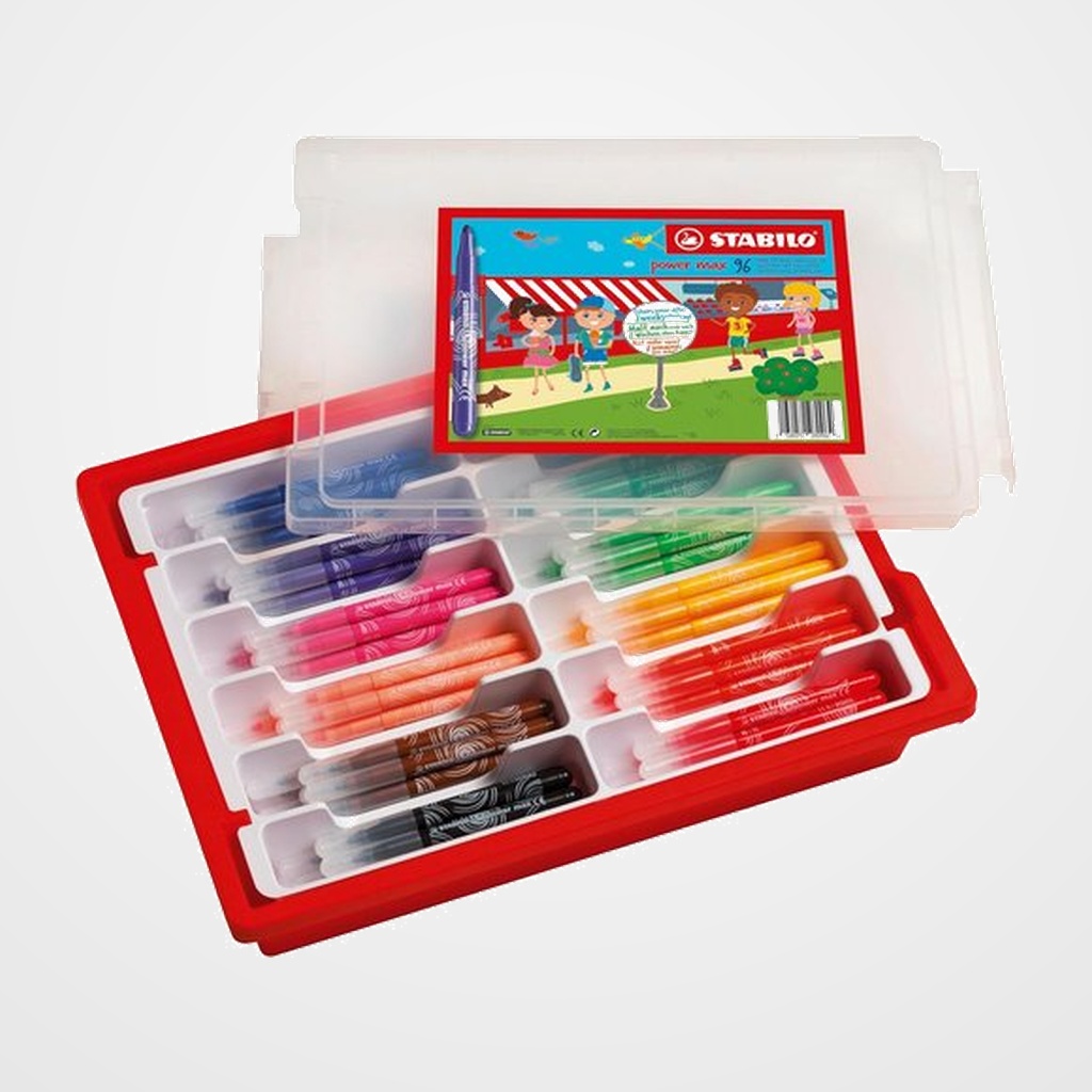 ROTULADOR FIBRA STABILO POWER MAX SCHOOLPACK de 96