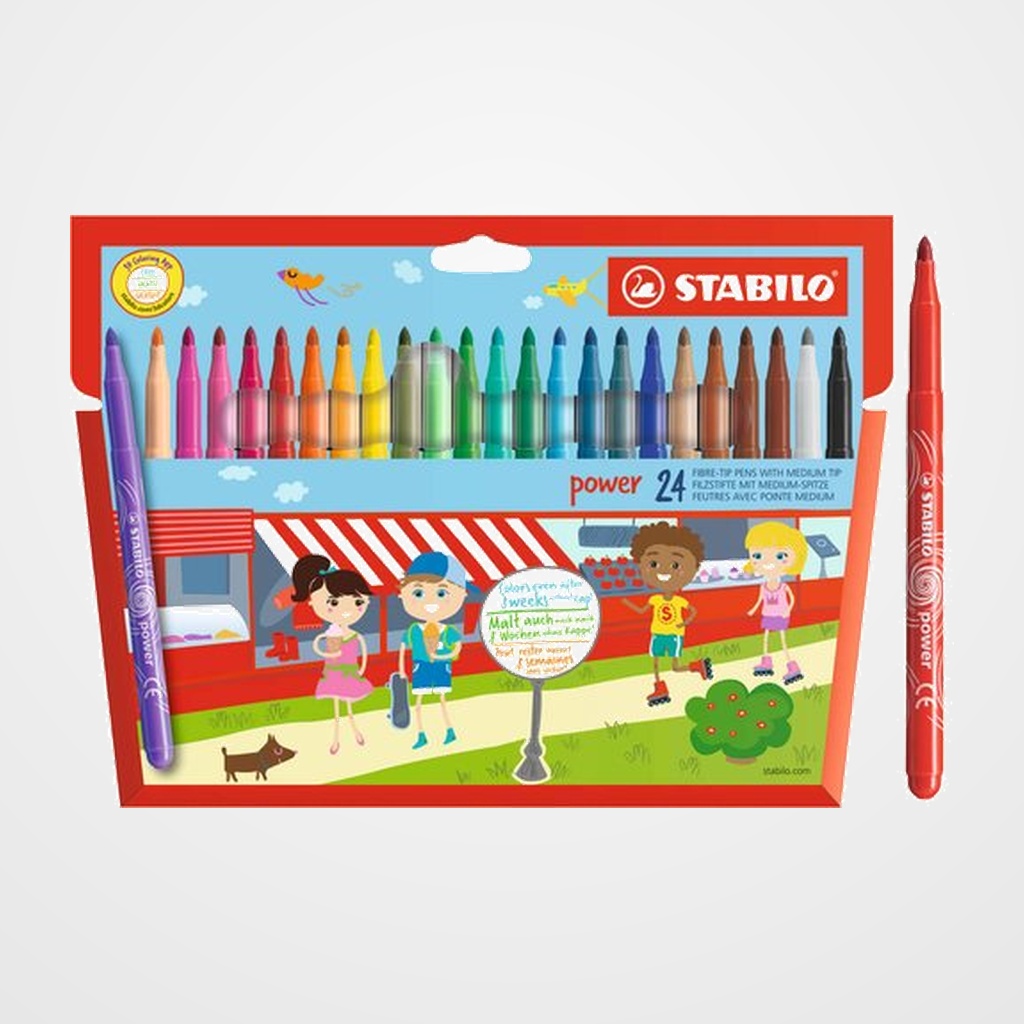 ROTULADOR FIBRA STABILO POWER 280 ESTUCHE de 24