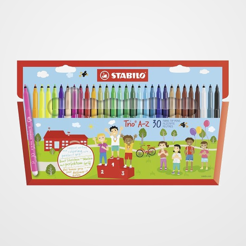 ROTULADOR FIBRA STABILO TRIO A-Z 378 ESTUCHE de 30