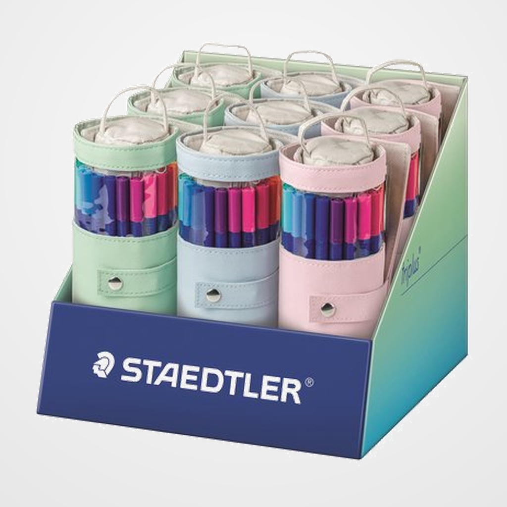 ROTULADOR FIBRA STAEDTLER  323 TRIPLUS COLOR ENROLLABLE 20pz EXPOSITOR DE 9