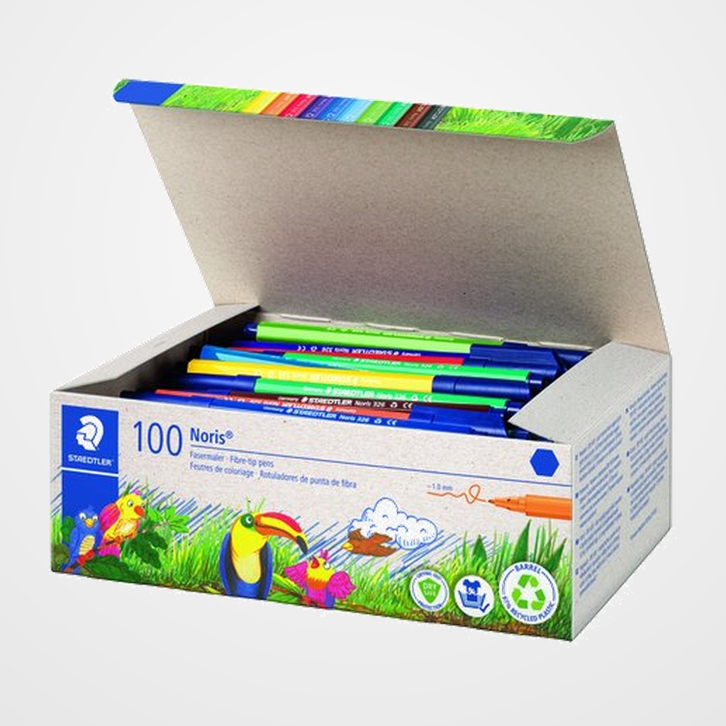 ROTULADOR FIBRA STAEDTLER  326 NORIS CLUB CLASS PACK de 100